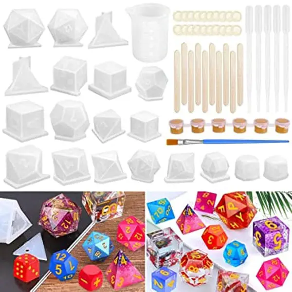 Shynek 19 Styles Polyhedral Game Dice Molds Set