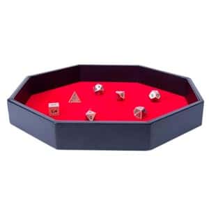 Belle Vous Black PU Leather and Red Velvet Octagon Rolling Dice Storage Tray review